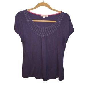 Boden Embellished Yoke Short Sleeved Blouse